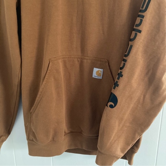 Carhartt Men's Size Small Midweight Hooded Logo Sweatshirt Pullover Hoodie - Picture 4 of 8